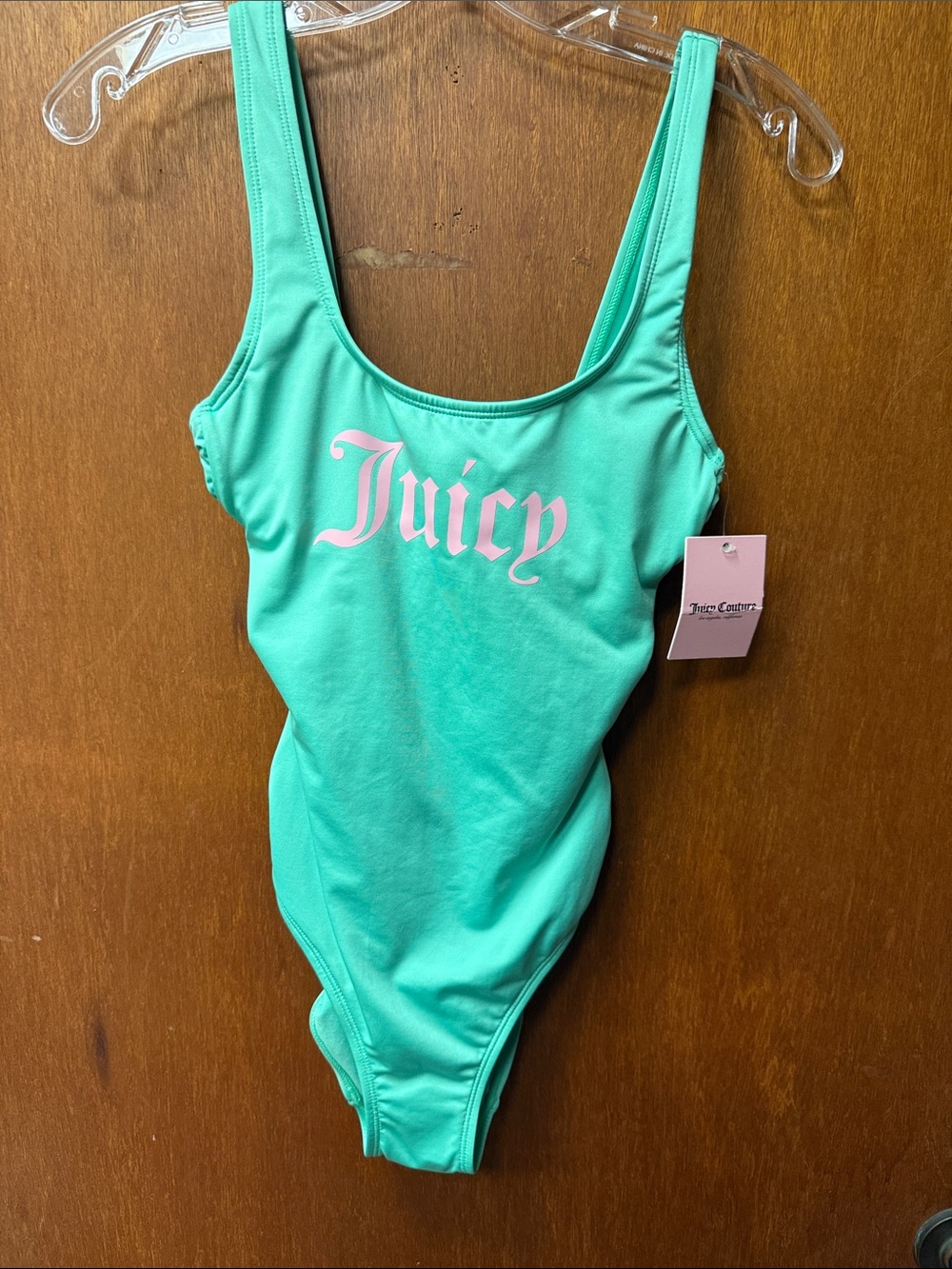 Juicy Couture Mint Green One-Piece with Pink Logo